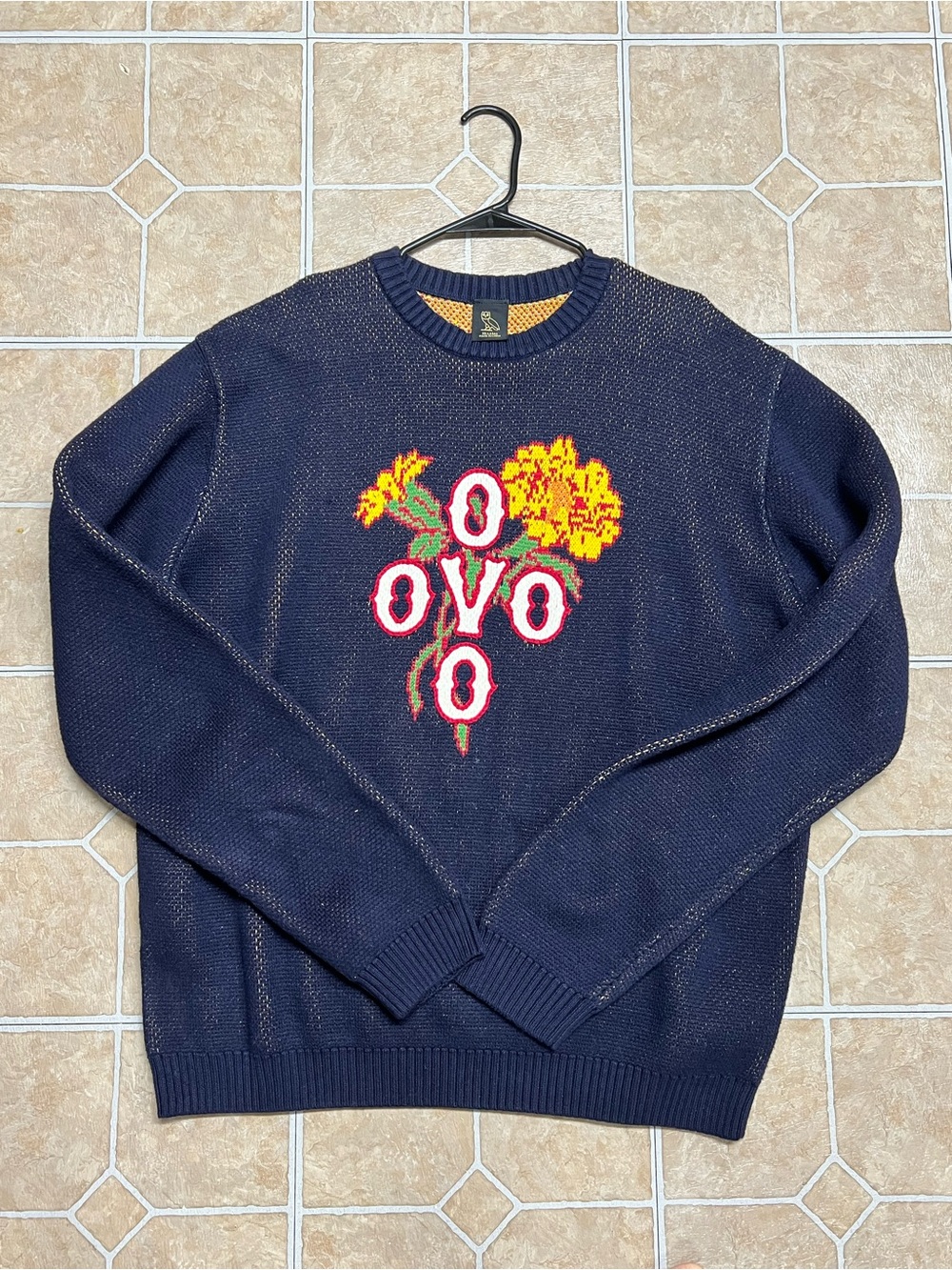 OVO Pompom Marigold Navy Heavy-Knit XXL Sweater (2022 Spring/Summer Collection)